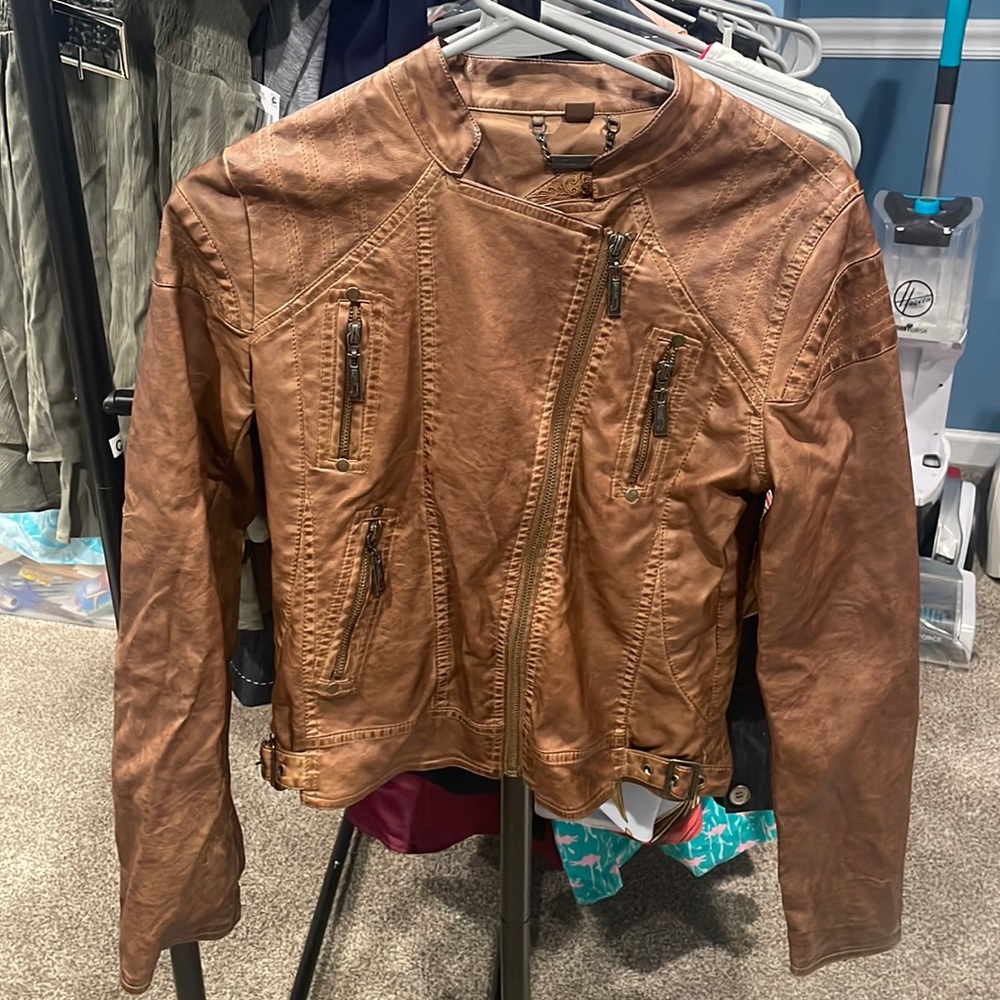 JOUJOU Brown Leather Jacket LIKE NEW